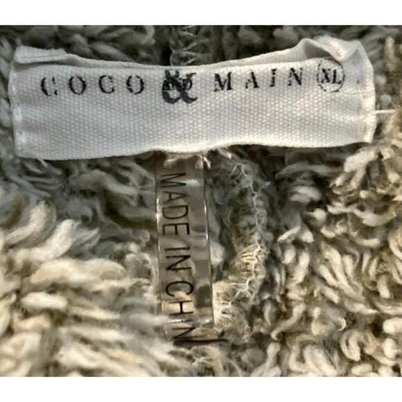 Coco & Main Women's Multicolor Sherpa Fleece 1/4 Zip Pullover Front Pocket SZ XL - Picture 6 of 8